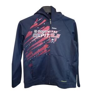 Reebok Washington Capitals Full Zip Hoodie Jacket Youth Large NHL PlayDry
